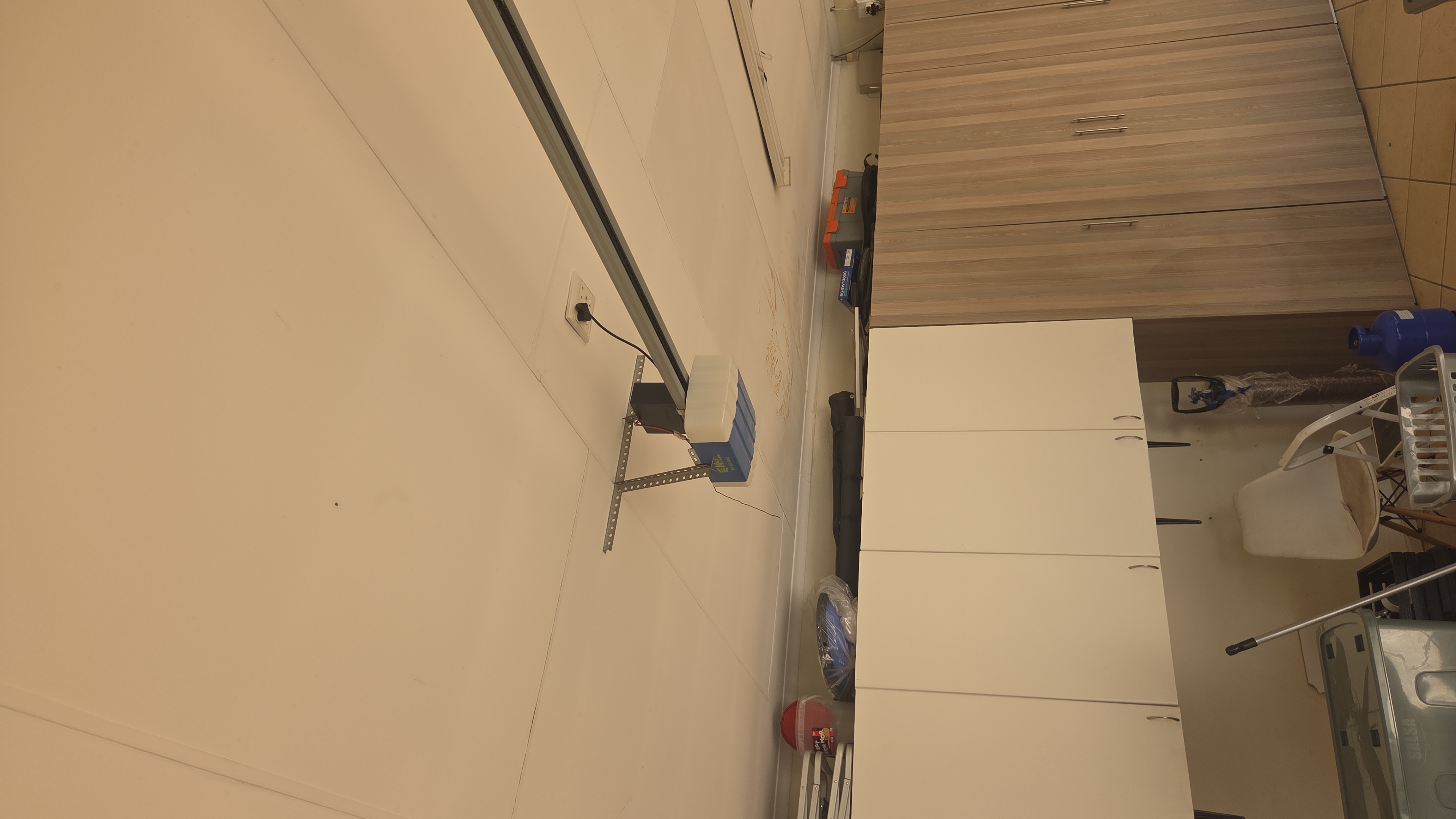 Newly installed overhead garage door motor